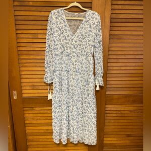 Floral Blue and White Maxi Dress